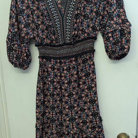 Max Studio red floral cottagecore peasant dress NWOT Size small/medium - Picture 2 of 5